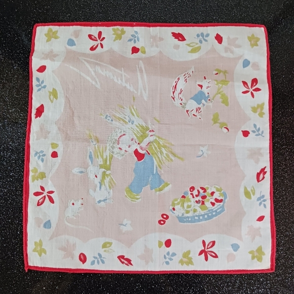 Vintage Autumn Harvest Children's Hankerchief. - Picture 3 of 6